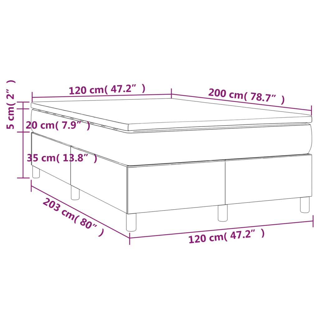 Boxspring met matras stof donkergrijs 120x200 cm is nu te koop bij PeponiXL, paradijselijk wonen!