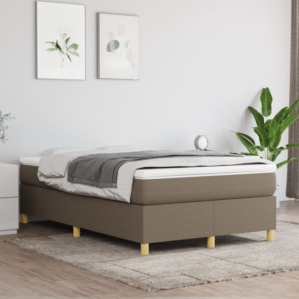 Boxspring met matras stof taupe 120x200 cm is nu te koop bij PeponiXL, paradijselijk wonen!