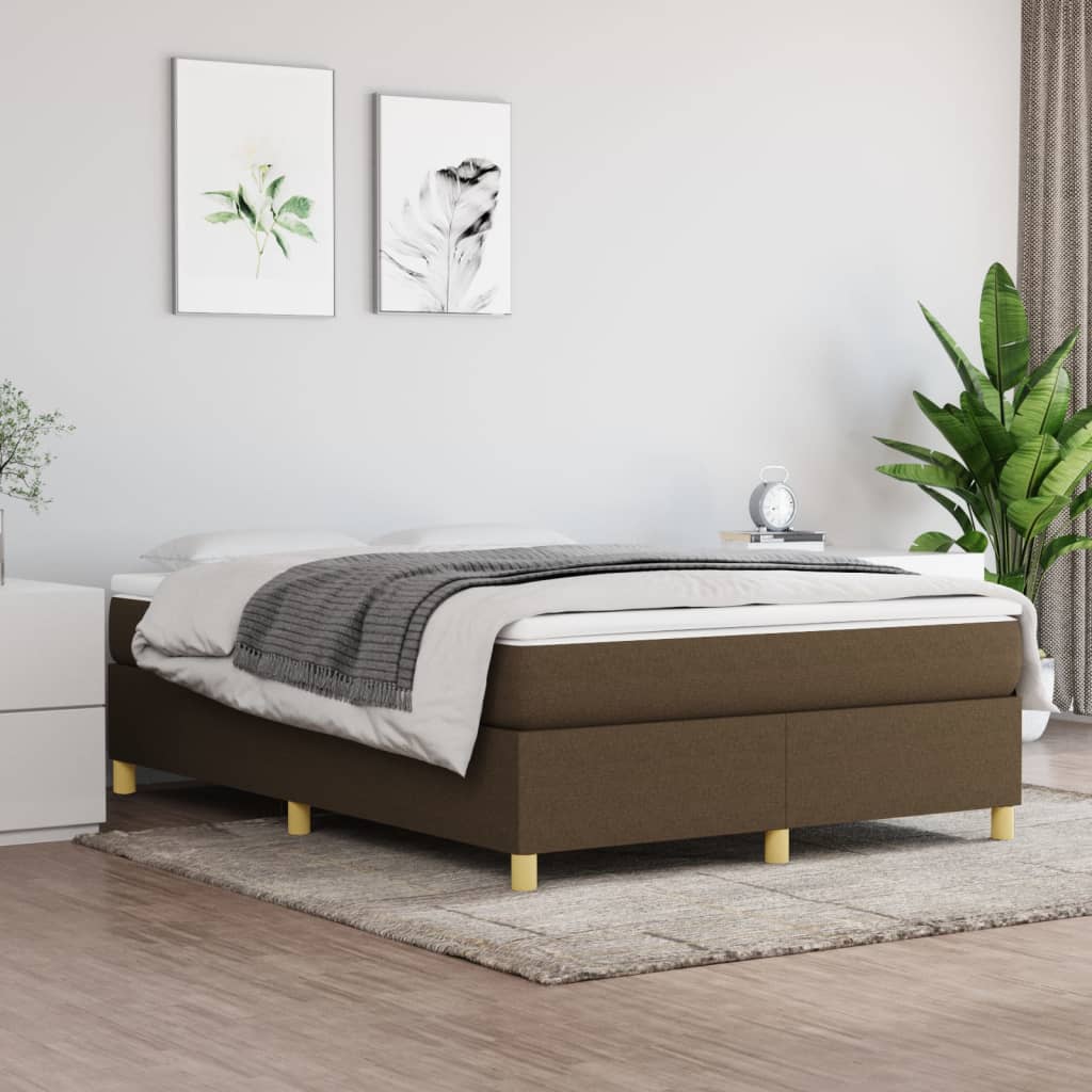 Boxspring met matras stof donkerbruin 140x190 cm is nu te koop bij PeponiXL, paradijselijk wonen!