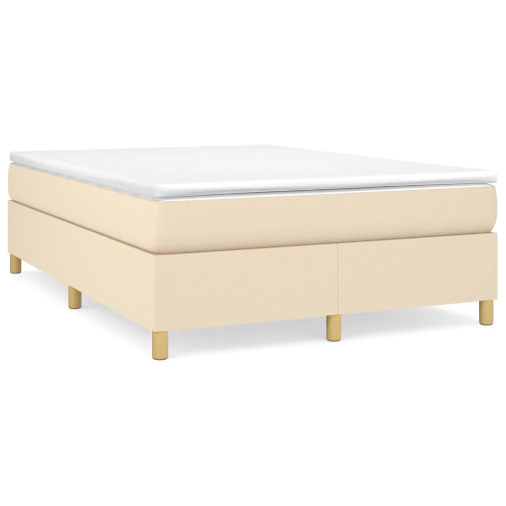 Boxspring met matras stof crèmekleurig 140x190 cm is nu te koop bij PeponiXL, paradijselijk wonen!
