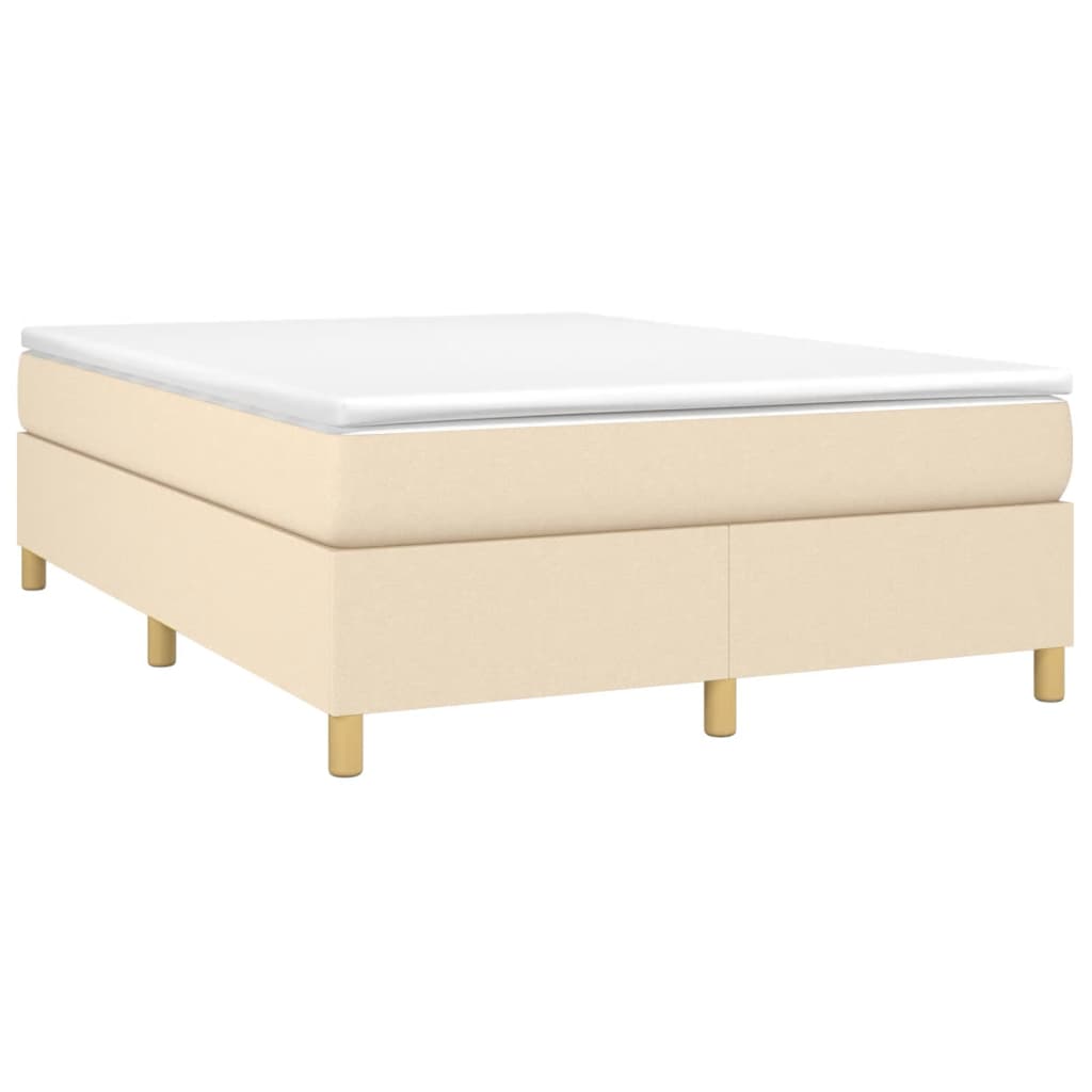 Boxspring met matras stof crèmekleurig 140x190 cm is nu te koop bij PeponiXL, paradijselijk wonen!