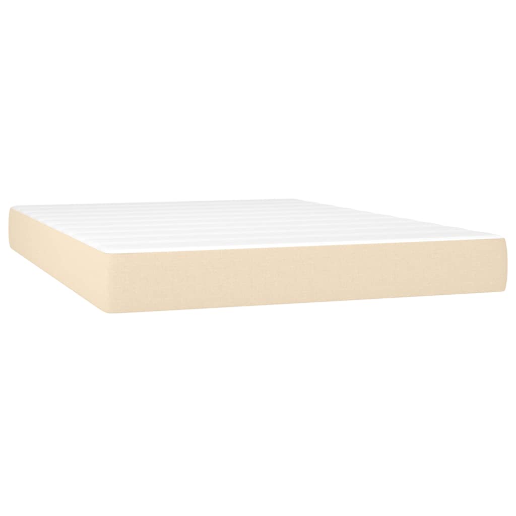 Boxspring met matras stof crèmekleurig 140x190 cm is nu te koop bij PeponiXL, paradijselijk wonen!