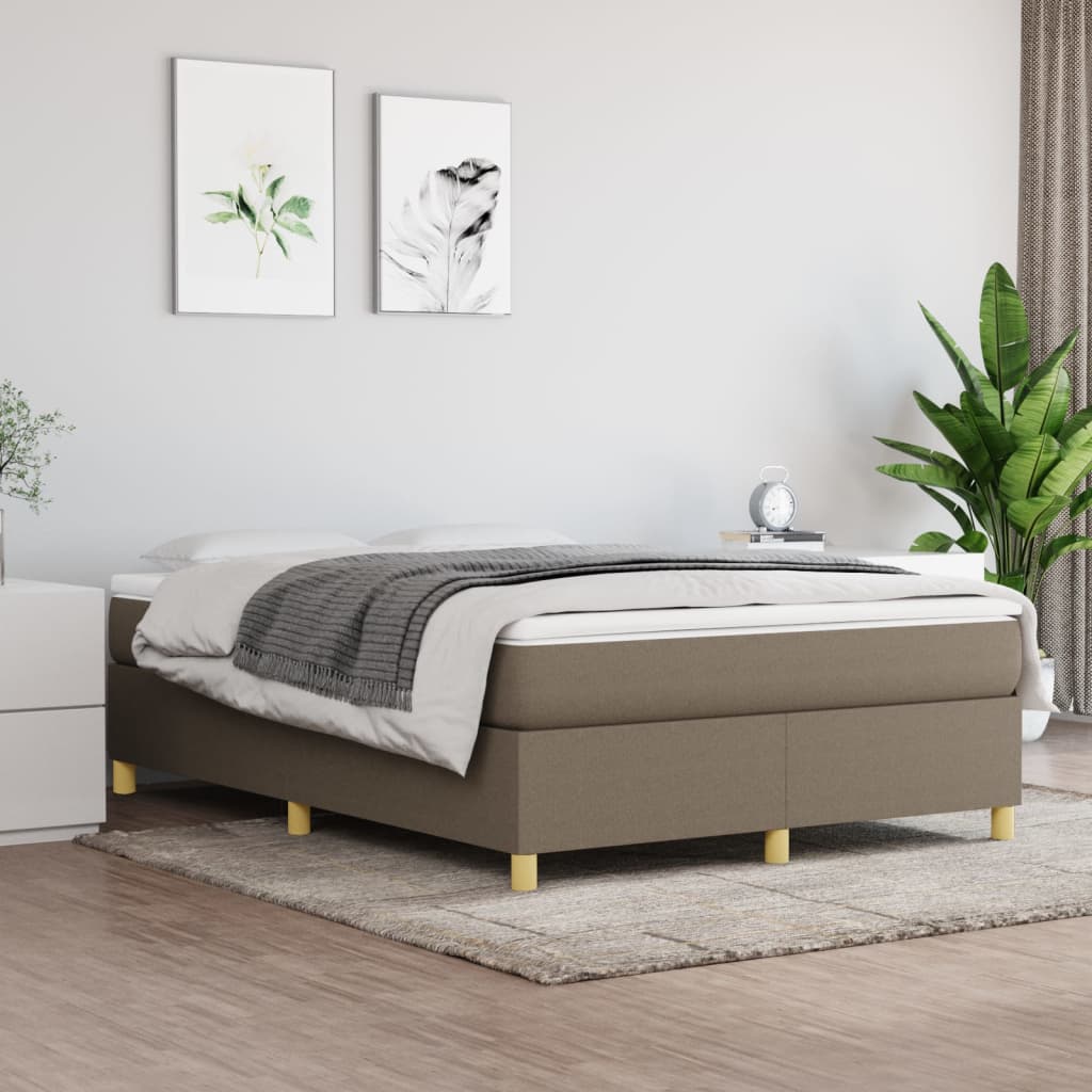 Boxspring met matras stof taupe 140x200 cm is nu te koop bij PeponiXL, paradijselijk wonen!