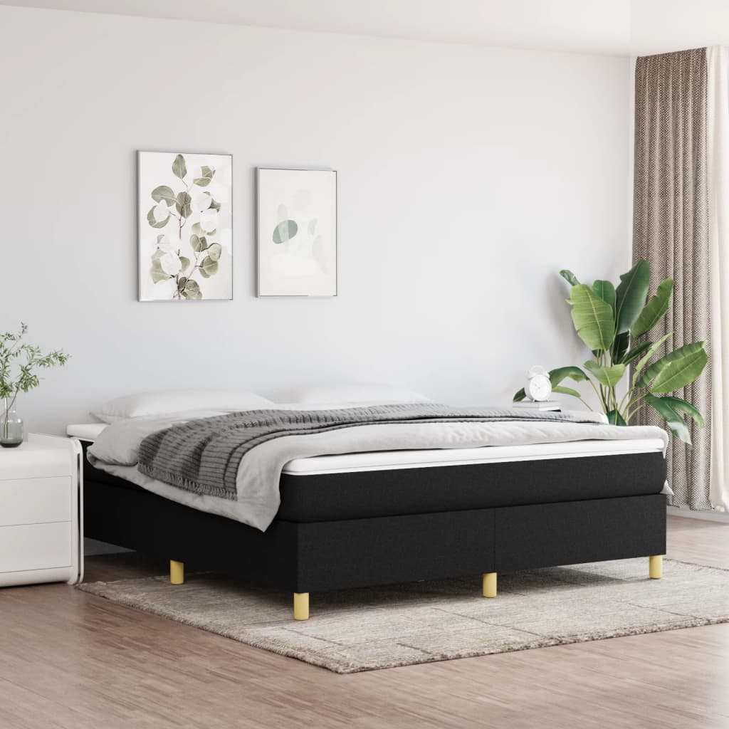 Boxspring met matras stof zwart 160x200 cm is nu te koop bij PeponiXL, paradijselijk wonen!