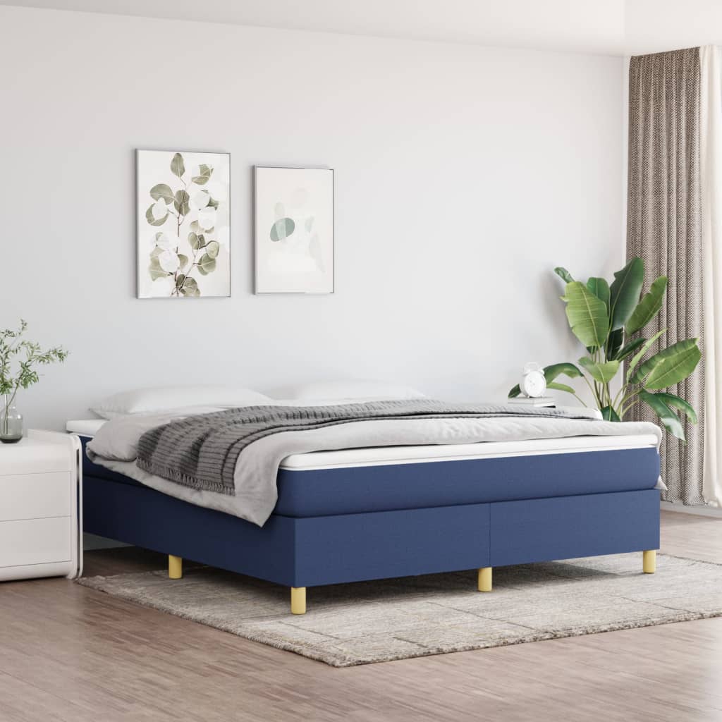 Boxspring met matras stof blauw 160x200 cm is nu te koop bij PeponiXL, paradijselijk wonen!