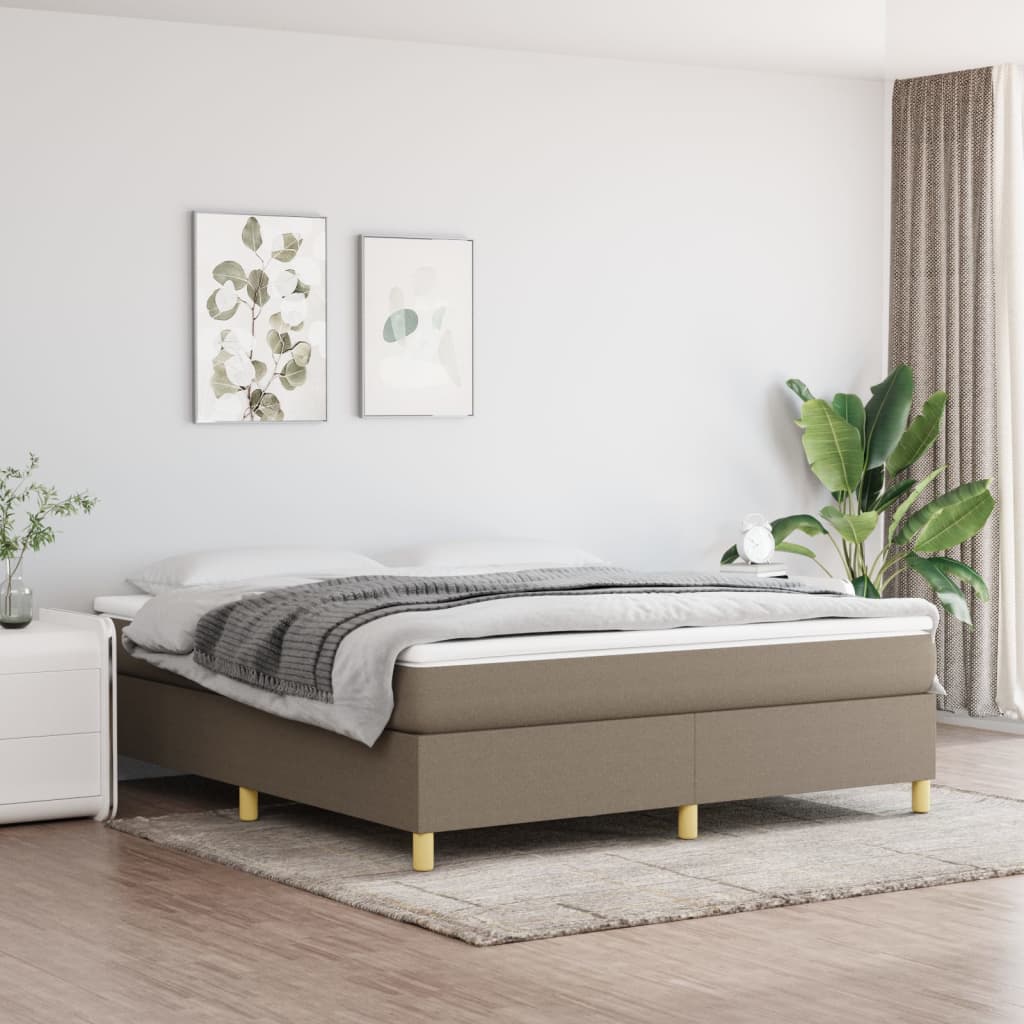 Boxspring met matras stof taupe 180x200 cm is nu te koop bij PeponiXL, paradijselijk wonen!