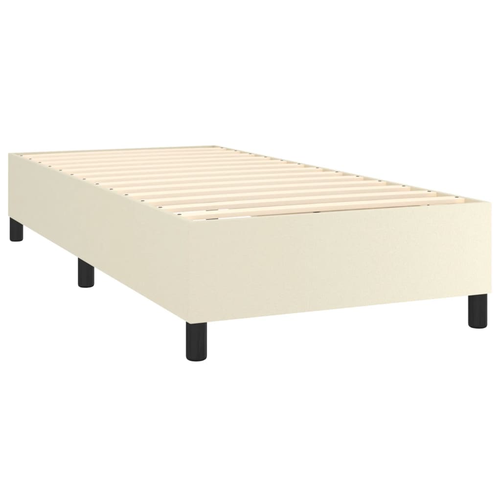Boxspring met matras kunstleer crèmekleurig 90x190 cm is nu te koop bij PeponiXL, paradijselijk wonen!
