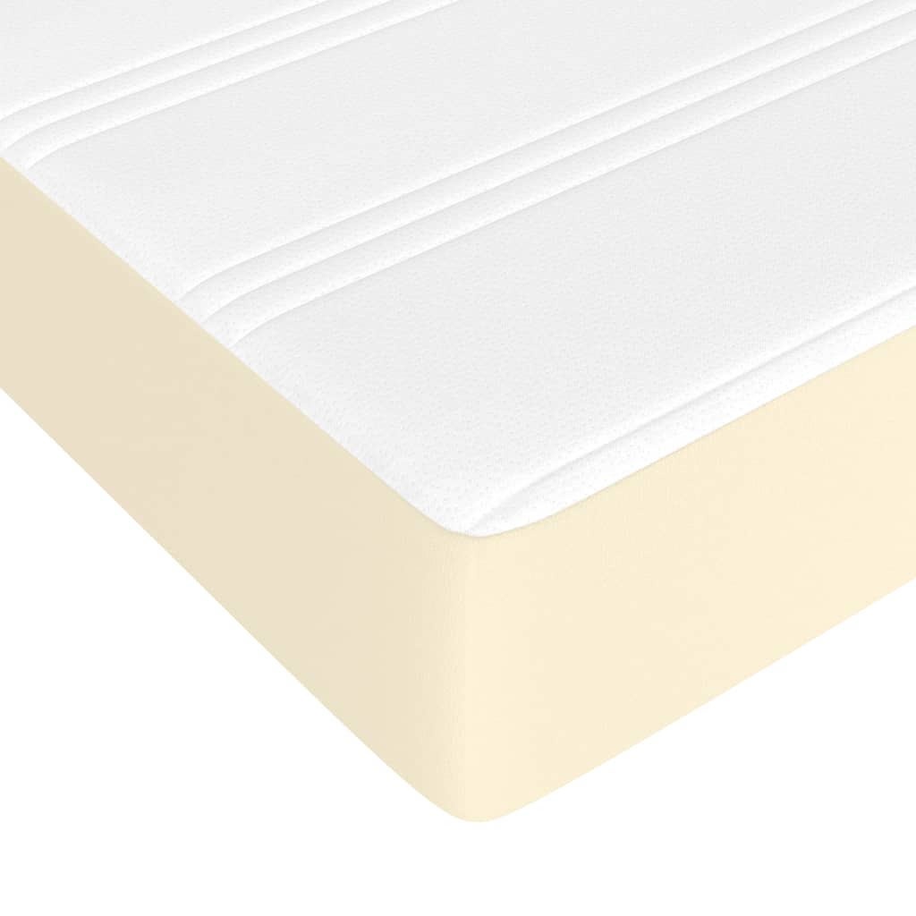 Boxspring met matras kunstleer crèmekleurig 90x190 cm is nu te koop bij PeponiXL, paradijselijk wonen!