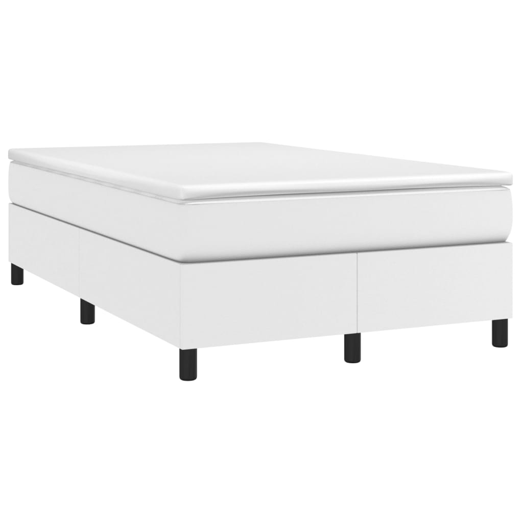 Boxspring met matras kunstleer wit 120x200 cm is nu te koop bij PeponiXL, paradijselijk wonen!