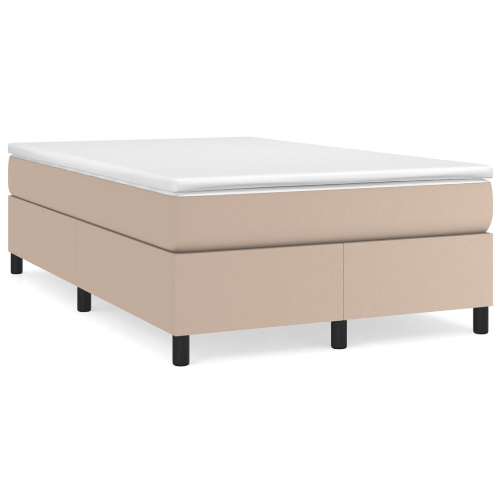 Boxspring met matras kunstleer cappuccinokleurig 120x200 cm is nu te koop bij PeponiXL, paradijselijk wonen!