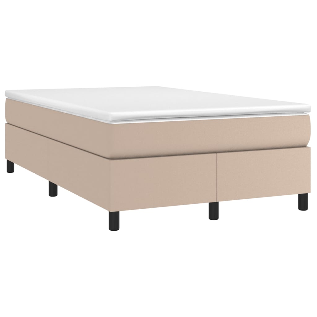 Boxspring met matras kunstleer cappuccinokleurig 120x200 cm is nu te koop bij PeponiXL, paradijselijk wonen!