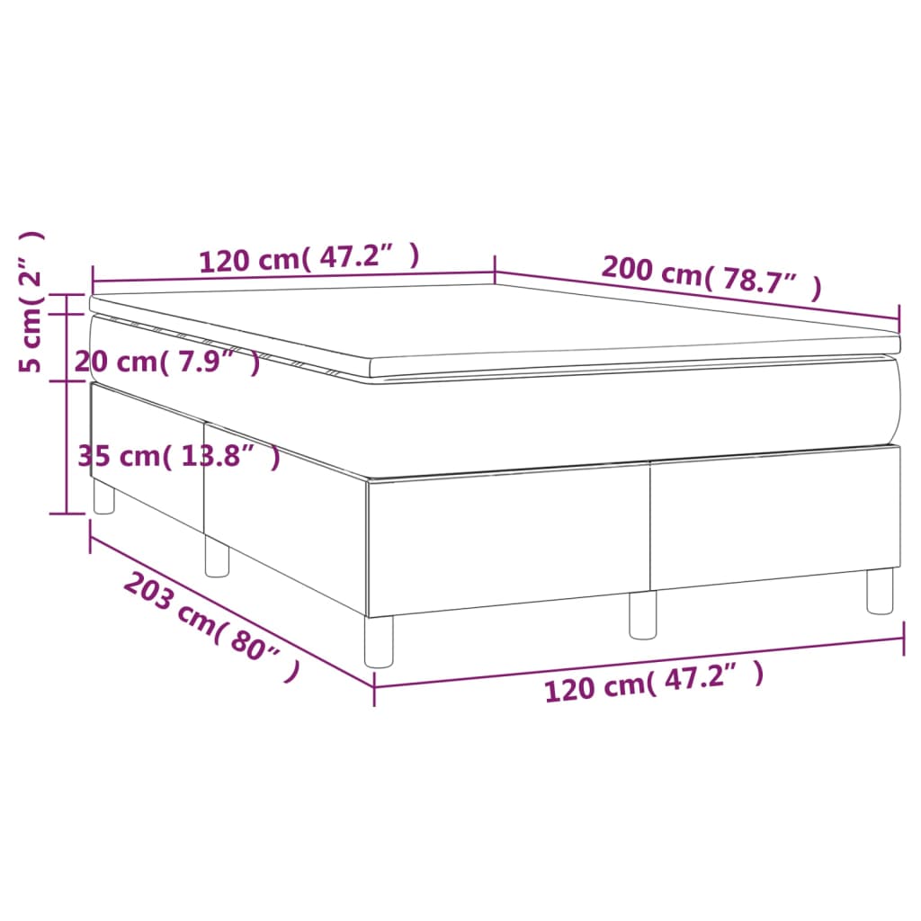 Boxspring met matras kunstleer cappuccinokleurig 120x200 cm is nu te koop bij PeponiXL, paradijselijk wonen!