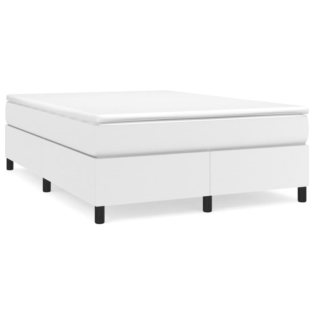 Boxspring met matras kunstleer wit 140x200 cm is nu te koop bij PeponiXL, paradijselijk wonen!