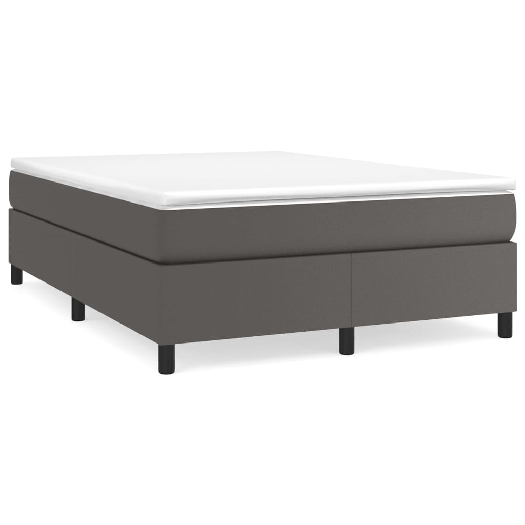 Boxspring met matras kunstleer grijs 160x200 cm is nu te koop bij PeponiXL, paradijselijk wonen!