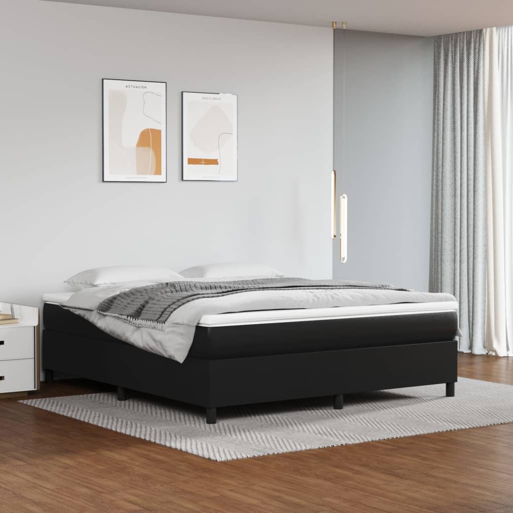 Boxspring met matras kunstleer zwart 180x200 cm is nu te koop bij PeponiXL, paradijselijk wonen!