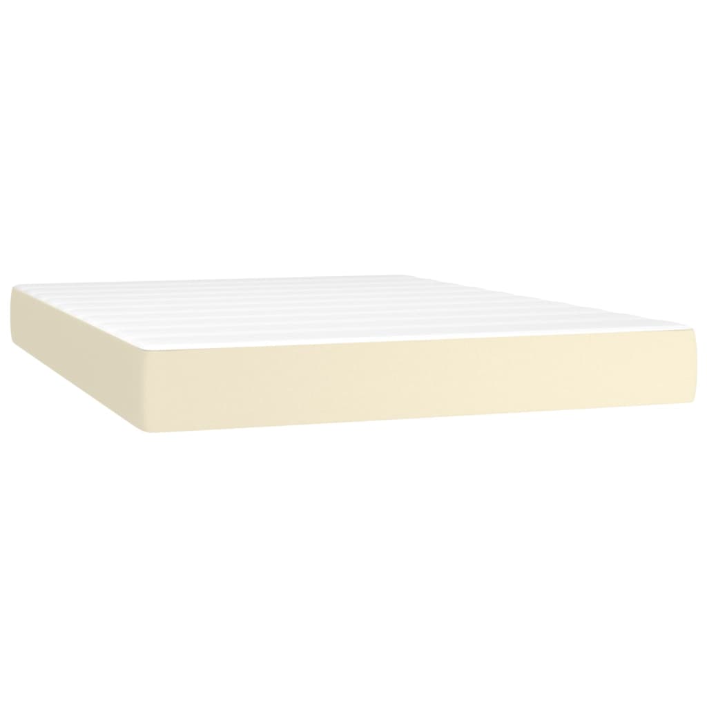 Boxspring met matras kunstleer crèmekleurig 180x200 cm is nu te koop bij PeponiXL, paradijselijk wonen!