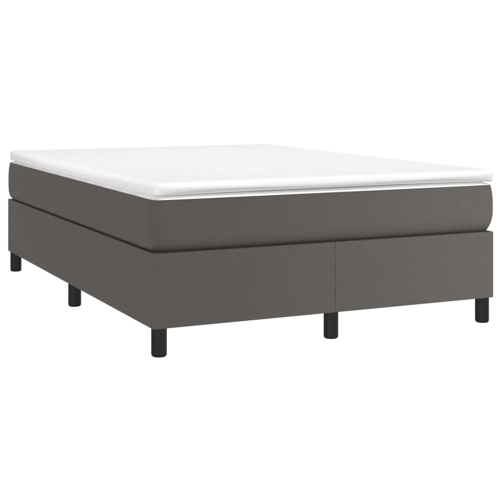 Boxspring met matras kunstleer grijs 180x200 cm is nu te koop bij PeponiXL, paradijselijk wonen!