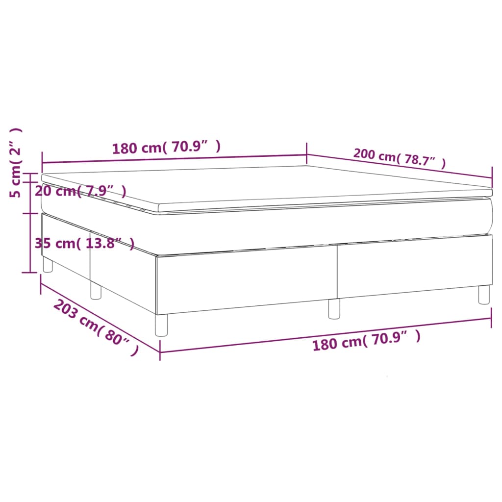 Boxspring met matras kunstleer grijs 180x200 cm is nu te koop bij PeponiXL, paradijselijk wonen!