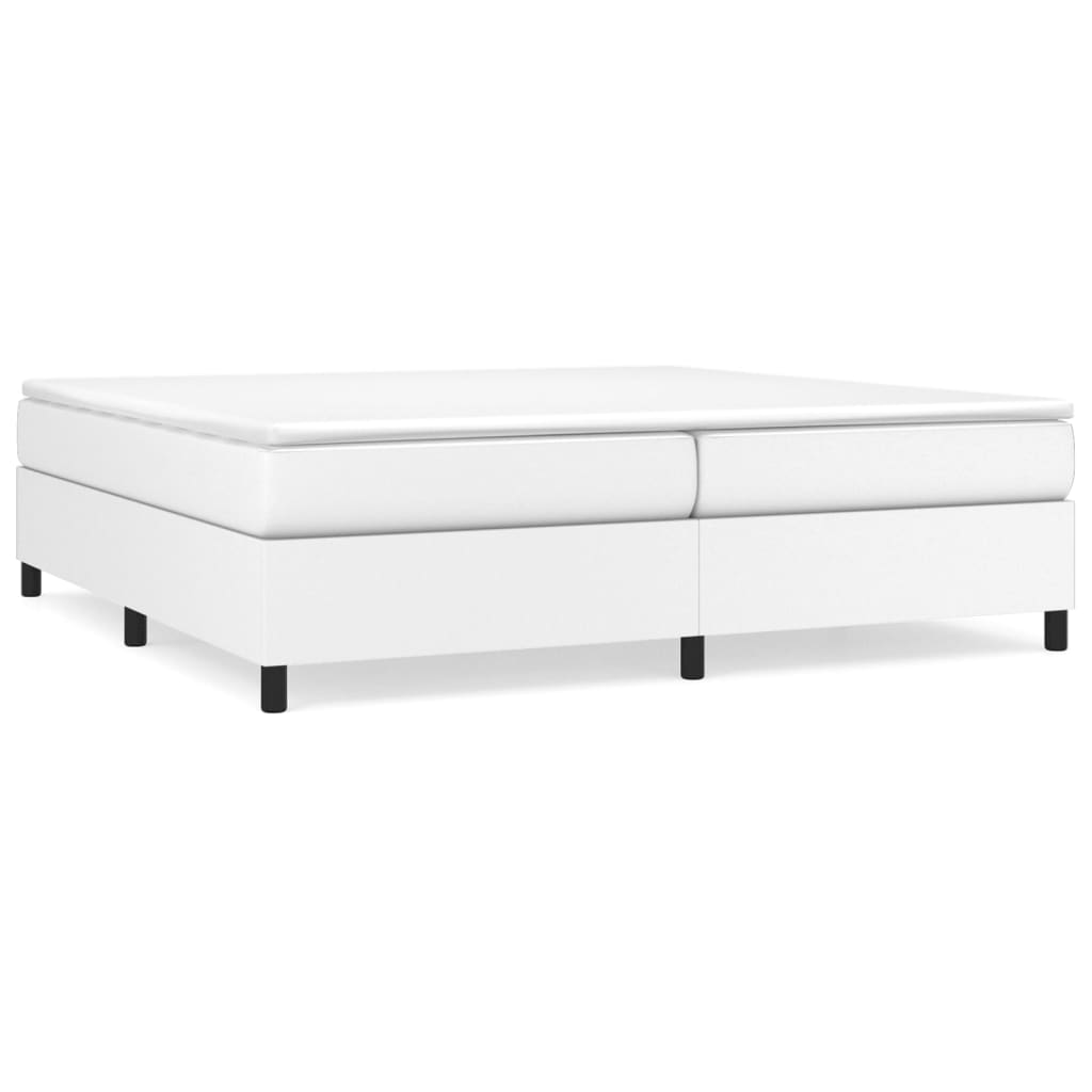Boxspring met matras kunstleer wit 200x200 cm is nu te koop bij PeponiXL, paradijselijk wonen!
