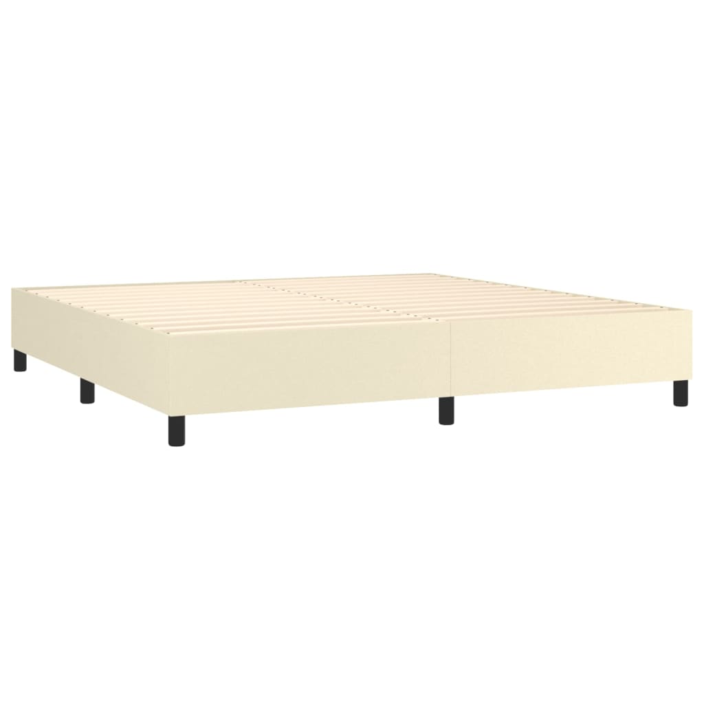 Boxspring met matras kunstleer crèmekleurig 200x200 cm is nu te koop bij PeponiXL, paradijselijk wonen!