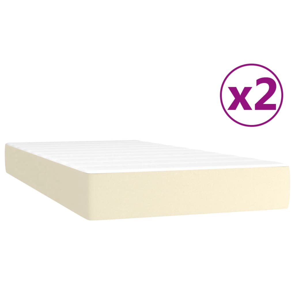 Boxspring met matras kunstleer crèmekleurig 200x200 cm is nu te koop bij PeponiXL, paradijselijk wonen!