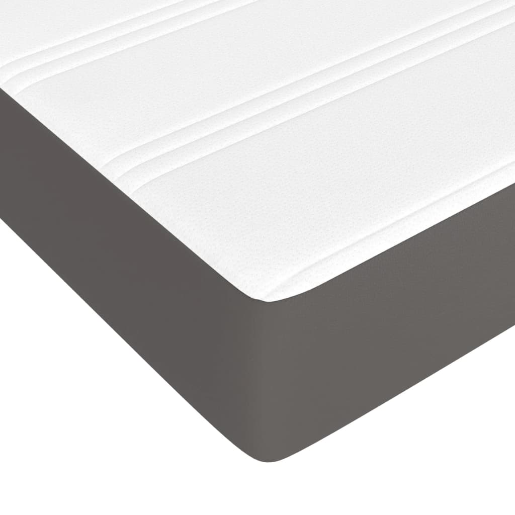 Boxspring met matras kunstleer grijs 200x200 cm is nu te koop bij PeponiXL, paradijselijk wonen!
