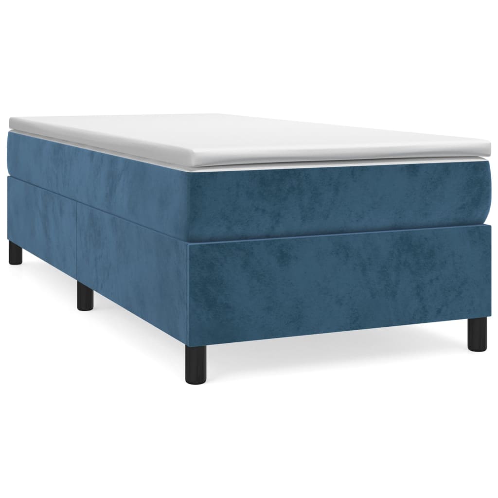 Boxspring met matras fluweel donkerblauw 80x200 cm is nu te koop bij PeponiXL, paradijselijk wonen!