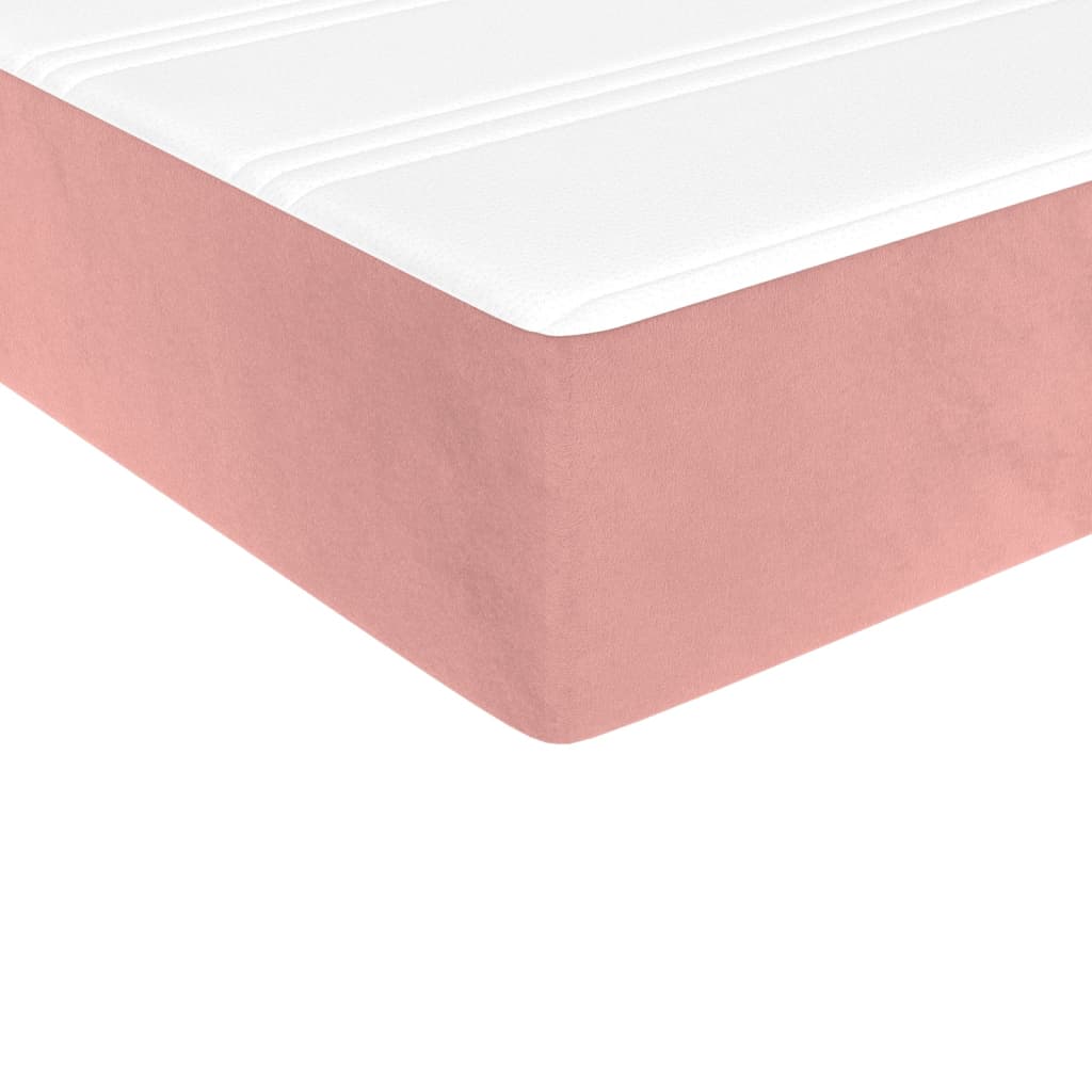 Boxspring met matras fluweel roze 90x190 cm is nu te koop bij PeponiXL, paradijselijk wonen!