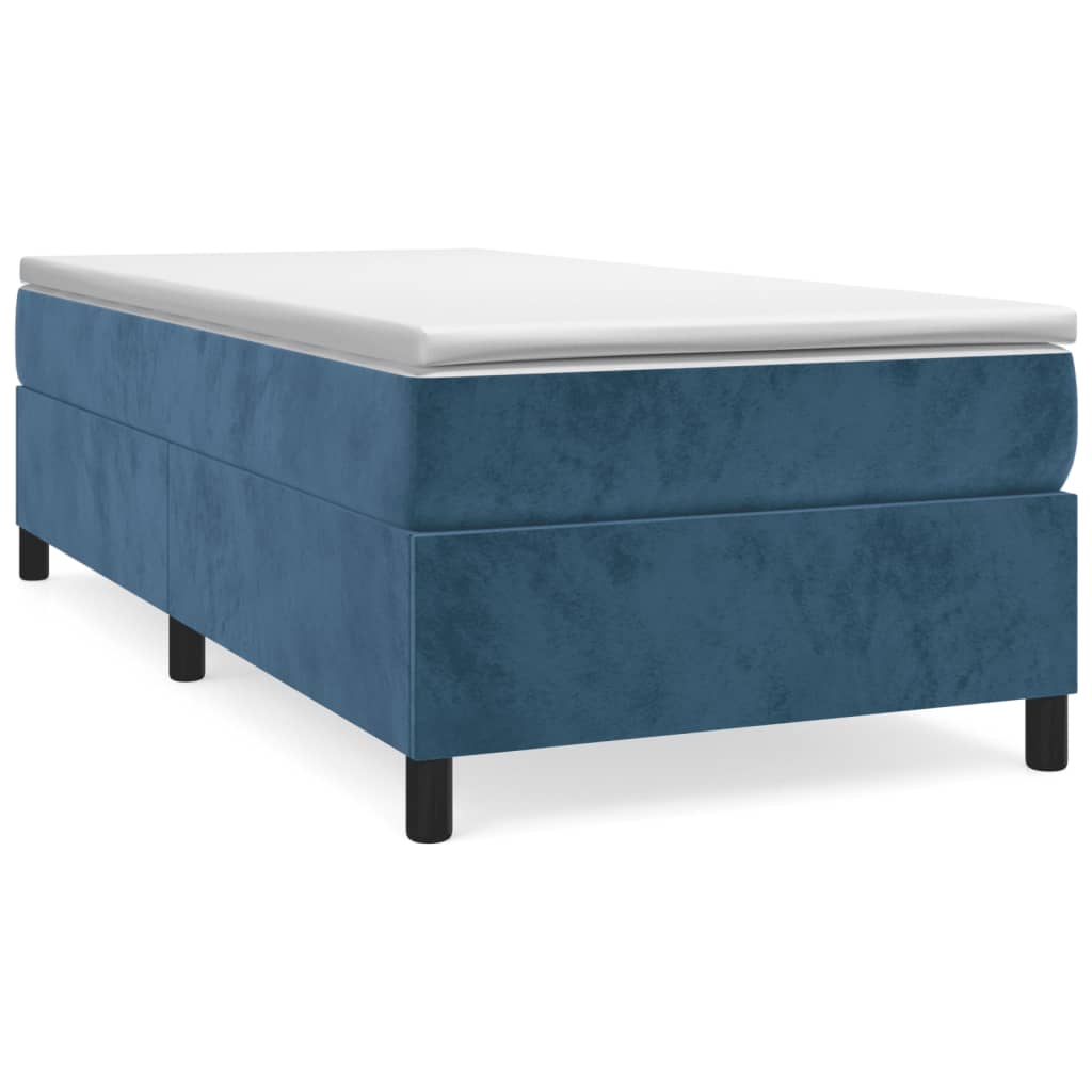 Boxspring met matras fluweel donkerblauw 90x200 cm is nu te koop bij PeponiXL, paradijselijk wonen!