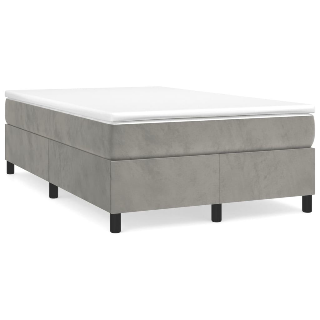Boxspring met matras fluweel lichtgrijs 120x200 cm is nu te koop bij PeponiXL, paradijselijk wonen!
