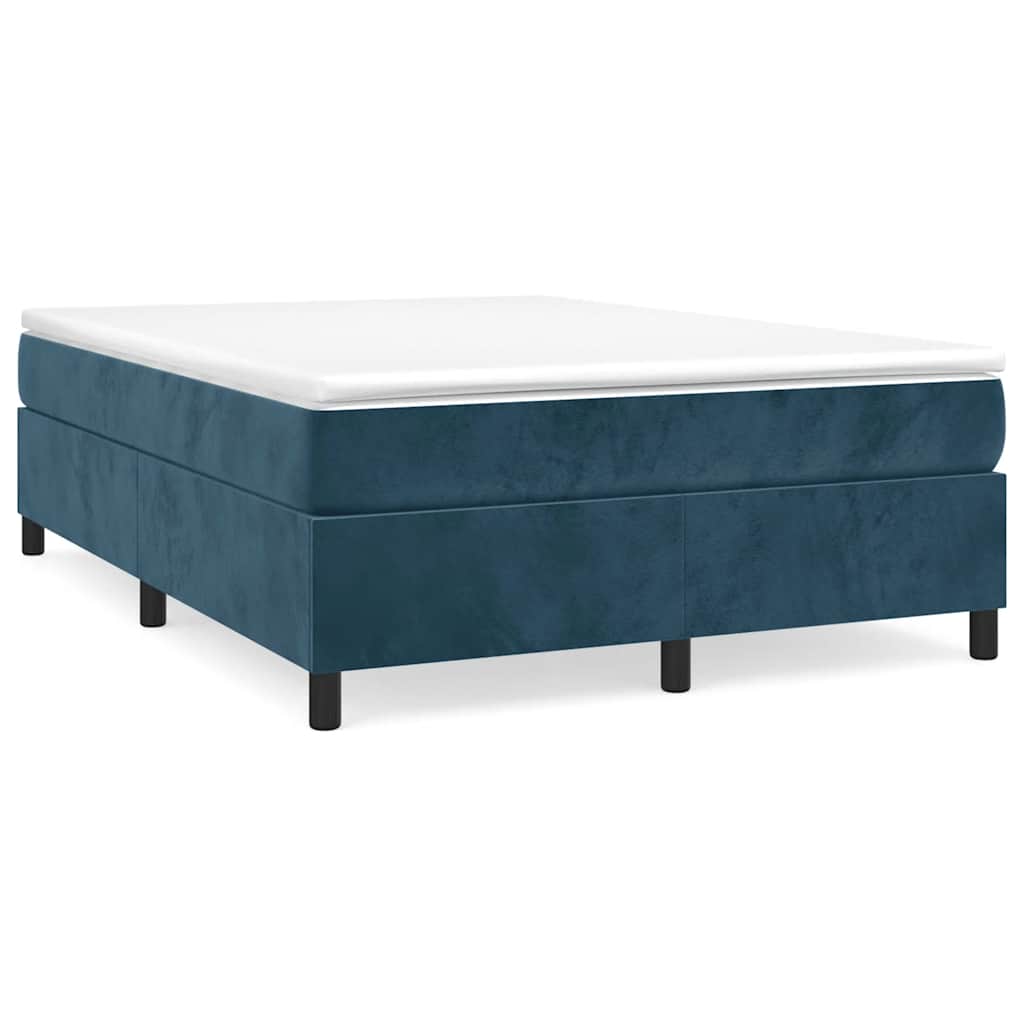 Boxspring met matras fluweel donkerblauw 140x190 cm is nu te koop bij PeponiXL, paradijselijk wonen!