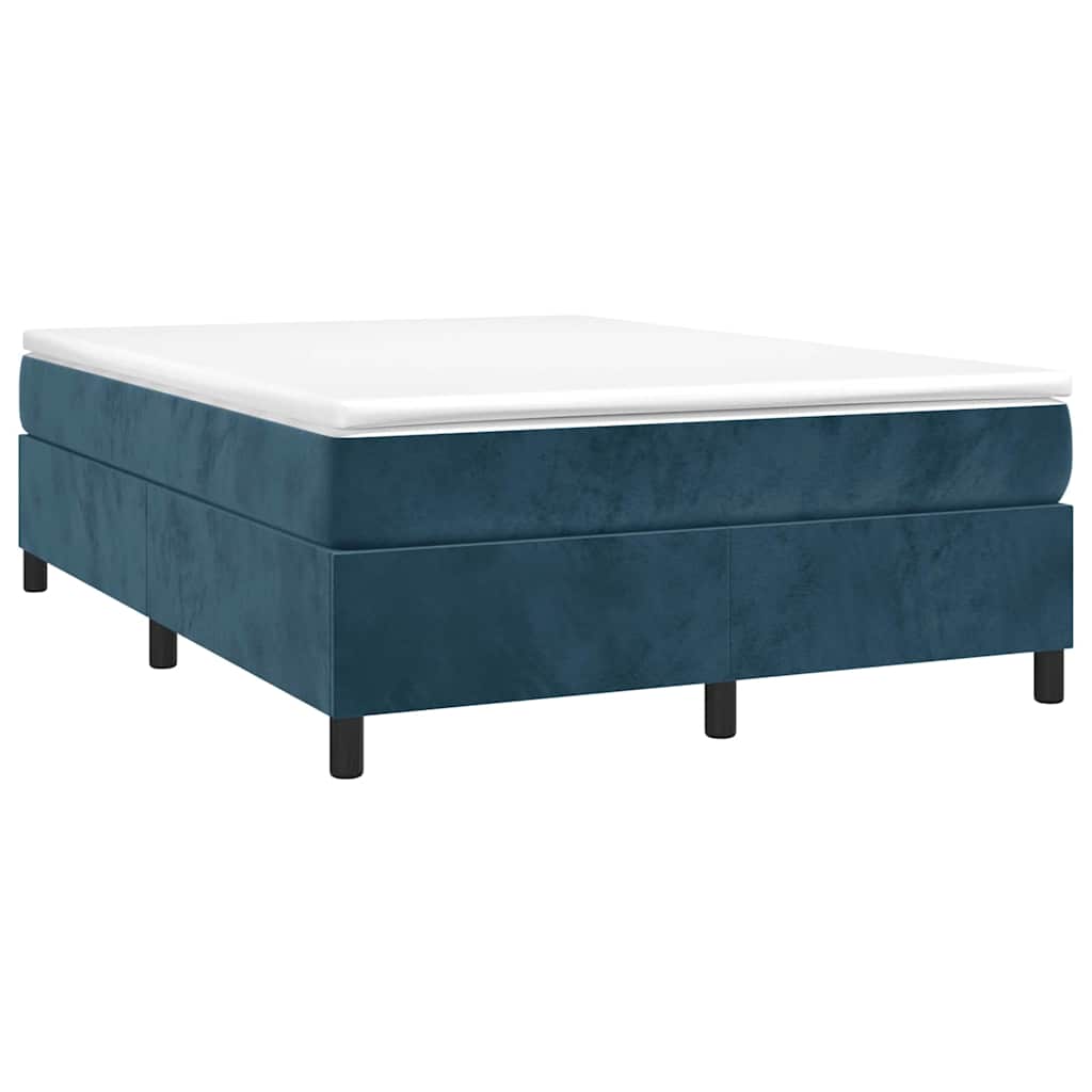 Boxspring met matras fluweel donkerblauw 140x190 cm is nu te koop bij PeponiXL, paradijselijk wonen!