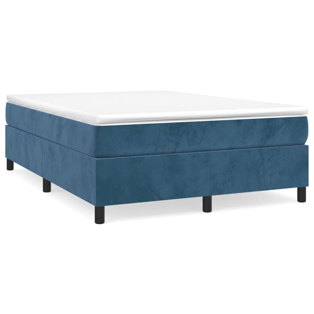 Boxspring met matras fluweel donkerblauw 140x200 cm is nu te koop bij PeponiXL, paradijselijk wonen!
