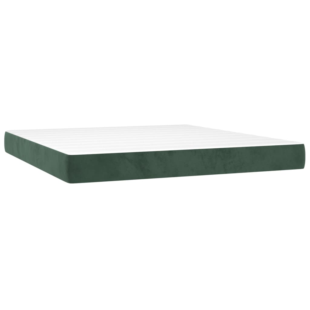 Boxspring met matras fluweel donkergroen 180x200 cm is nu te koop bij PeponiXL, paradijselijk wonen!