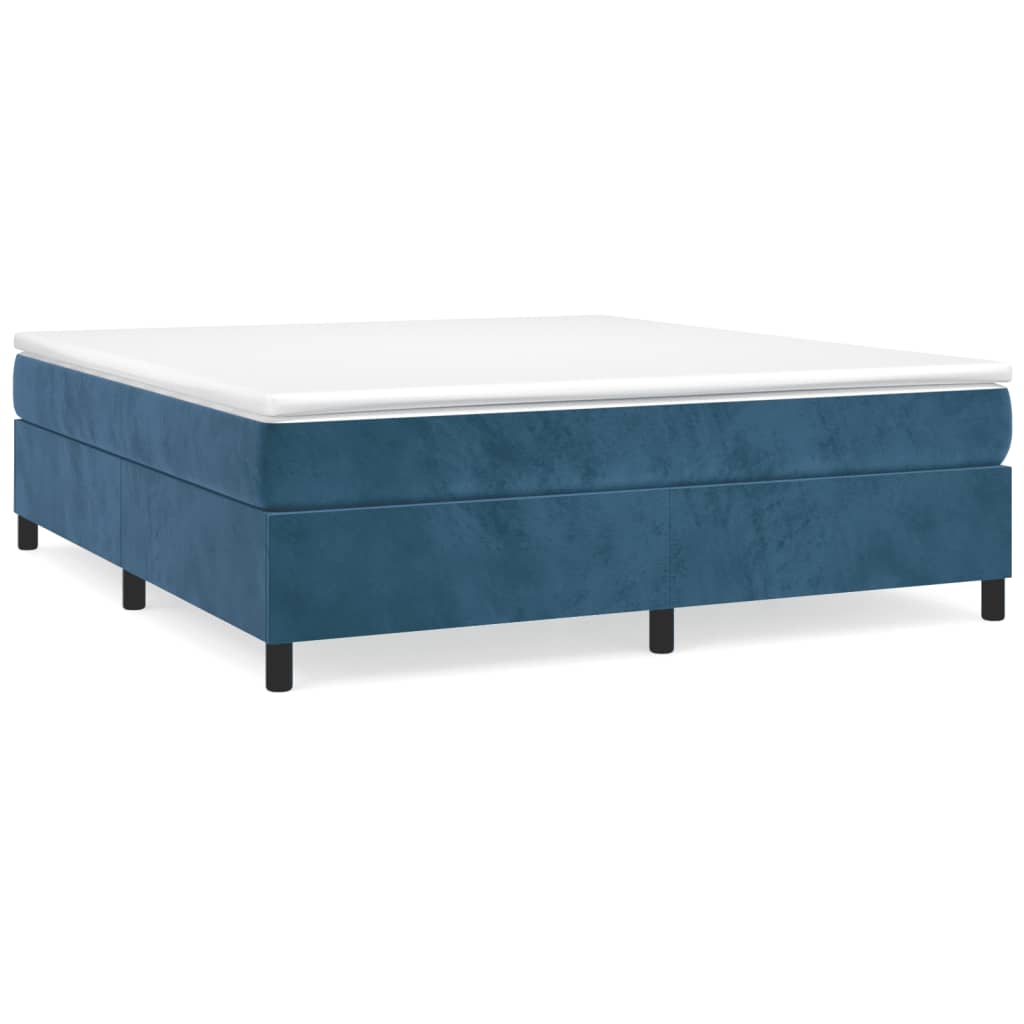 Boxspring met matras fluweel donkerblauw 200x200 cm is nu te koop bij PeponiXL, paradijselijk wonen!