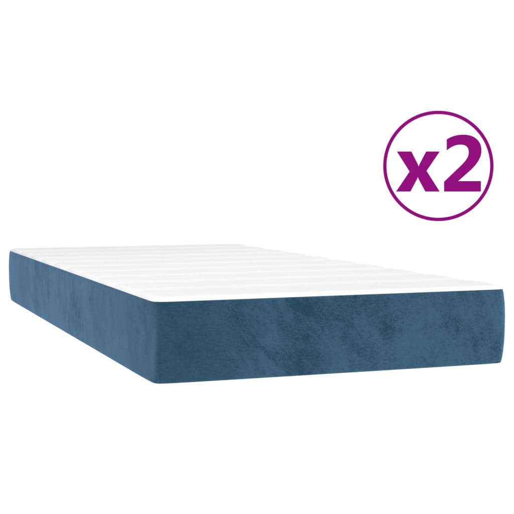 Boxspring met matras fluweel donkerblauw 200x200 cm is nu te koop bij PeponiXL, paradijselijk wonen!