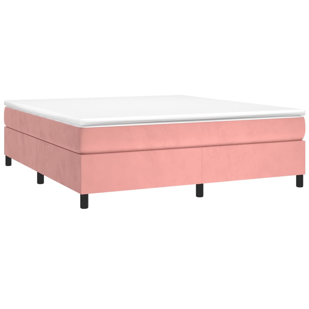 Boxspring met matras fluweel roze 200x200 cm is nu te koop bij PeponiXL, paradijselijk wonen!