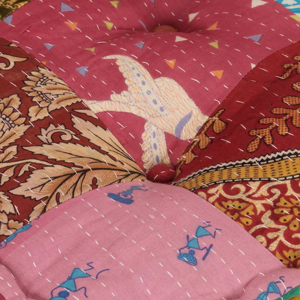 Poef modulair met kussen patchwork stof is nu te koop bij PeponiXL, paradijselijk wonen!