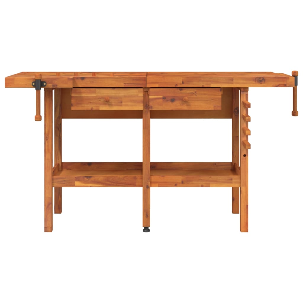 Werkbank met lades en bankschroeven 162x62x83 cm acaciahout is nu te koop bij PeponiXL, paradijselijk wonen!