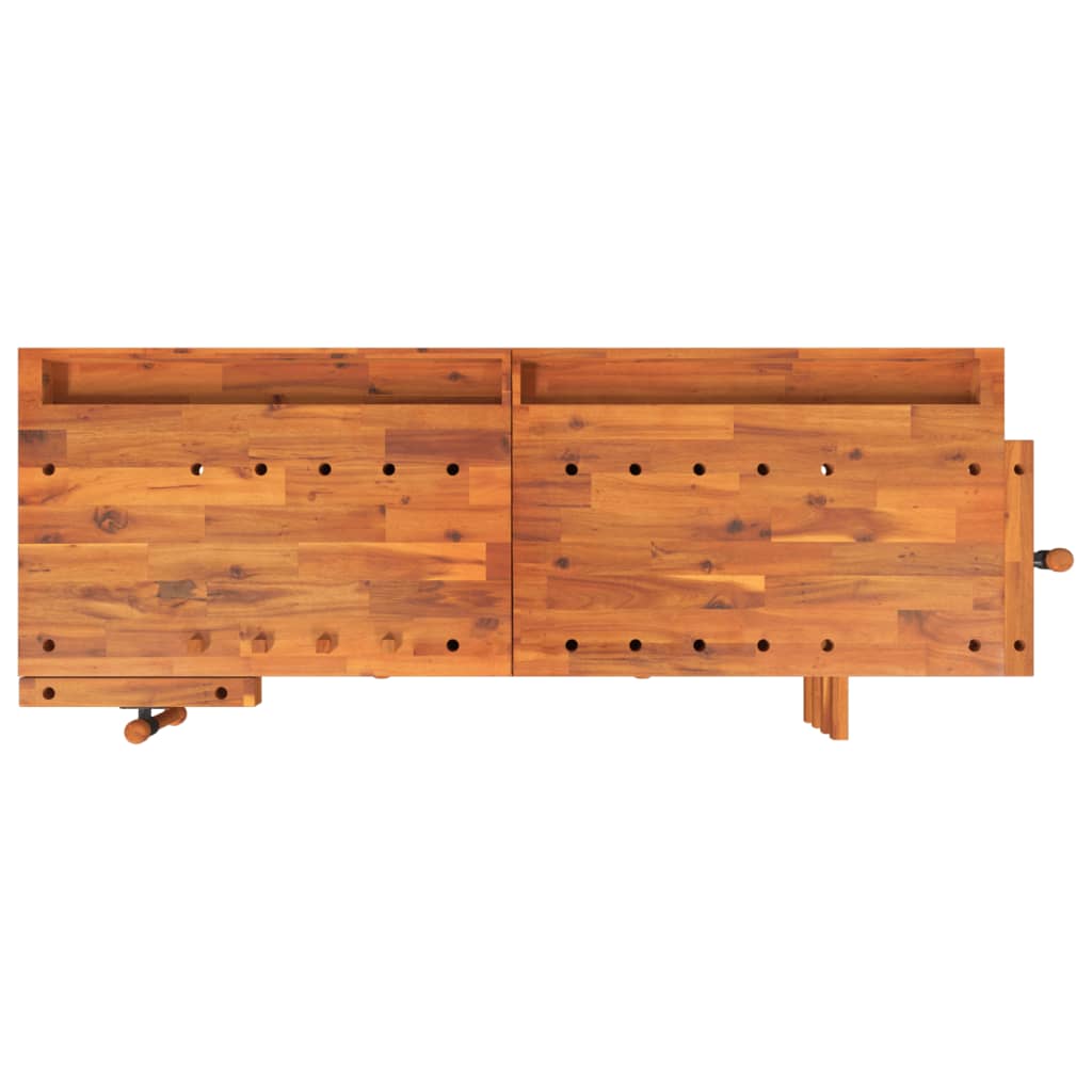 Werkbank met lades en bankschroeven 162x62x83 cm acaciahout is nu te koop bij PeponiXL, paradijselijk wonen!