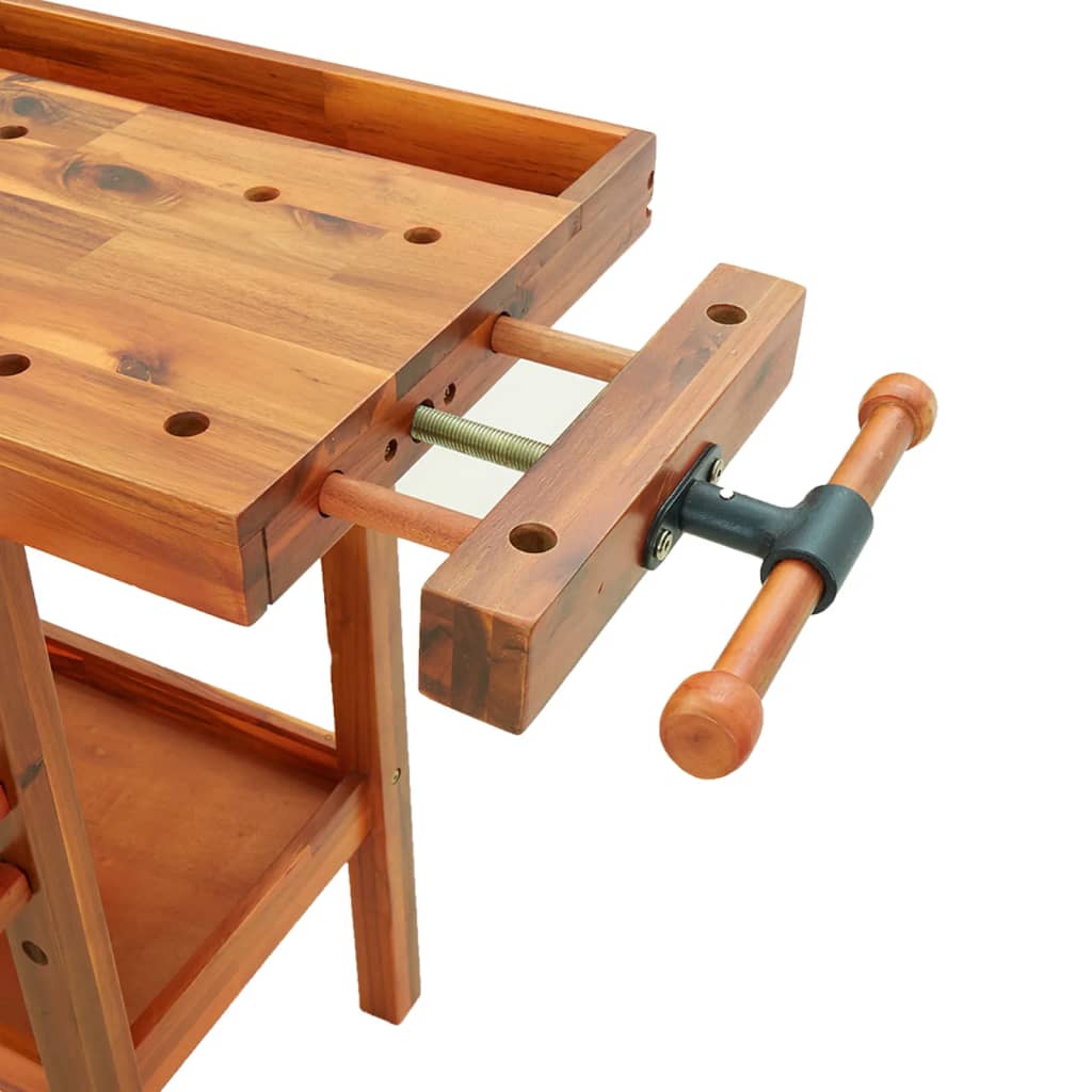 Werkbank met lades en bankschroeven 162x62x83 cm acaciahout is nu te koop bij PeponiXL, paradijselijk wonen!