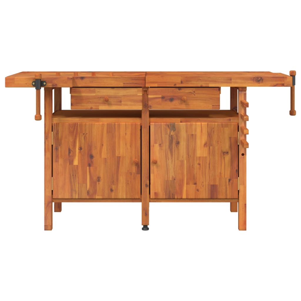 Werkbank met lades en bankschroeven 162x62x83 cm acaciahout is nu te koop bij PeponiXL, paradijselijk wonen!
