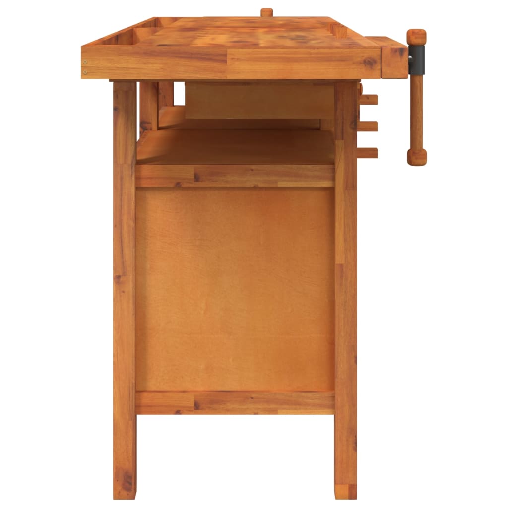 Werkbank met lades en bankschroeven 162x62x83 cm acaciahout is nu te koop bij PeponiXL, paradijselijk wonen!