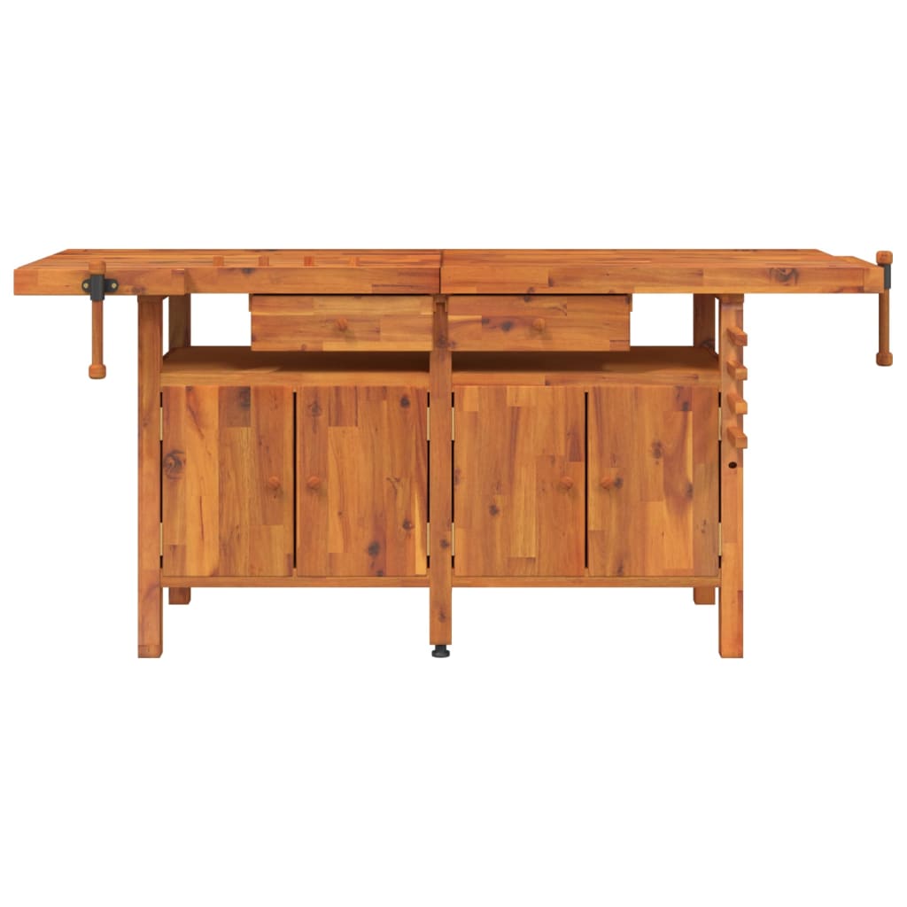 Werkbank met lades en bankschroeven 192x62x83 cm acaciahout is nu te koop bij PeponiXL, paradijselijk wonen!