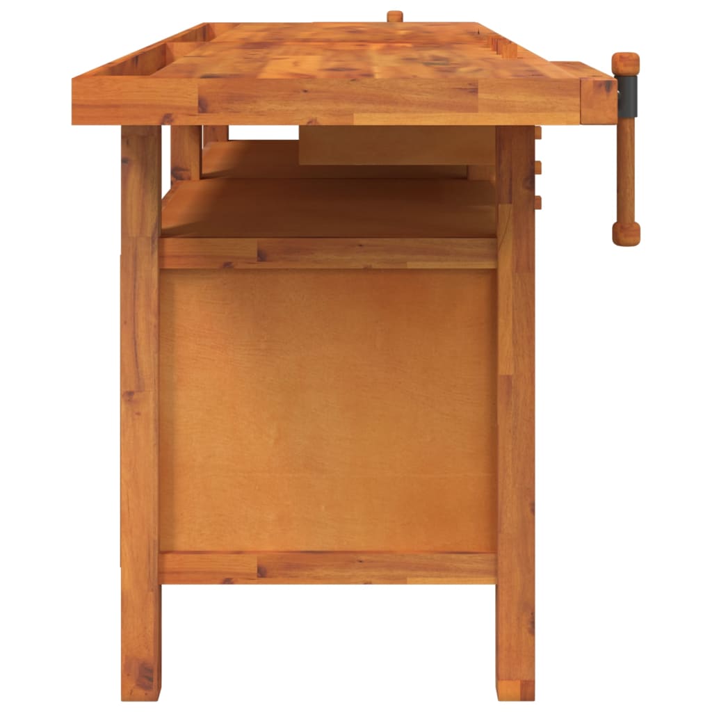 Werkbank met lades en bankschroeven 192x62x83 cm acaciahout is nu te koop bij PeponiXL, paradijselijk wonen!