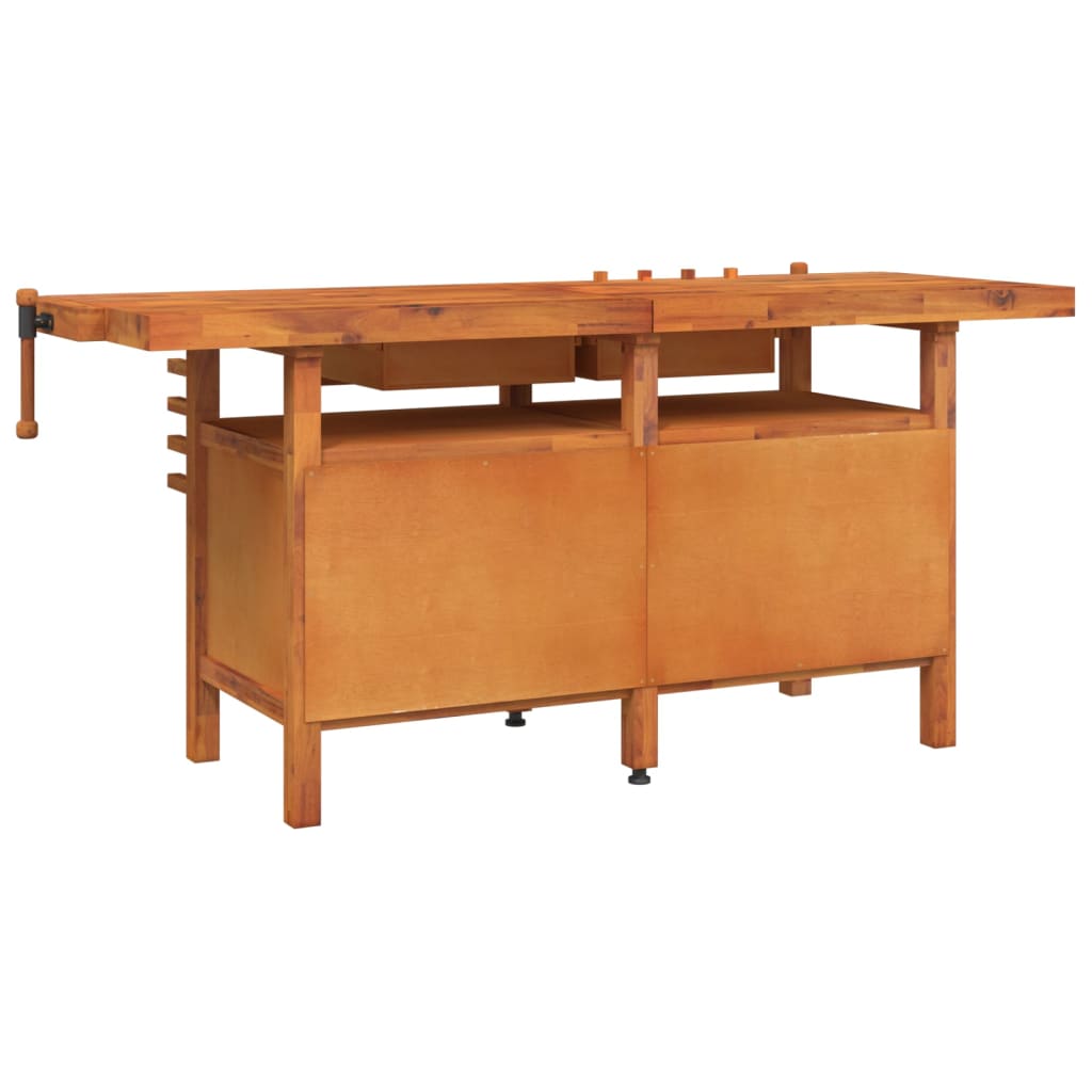Werkbank met lades en bankschroeven 192x62x83 cm acaciahout is nu te koop bij PeponiXL, paradijselijk wonen!