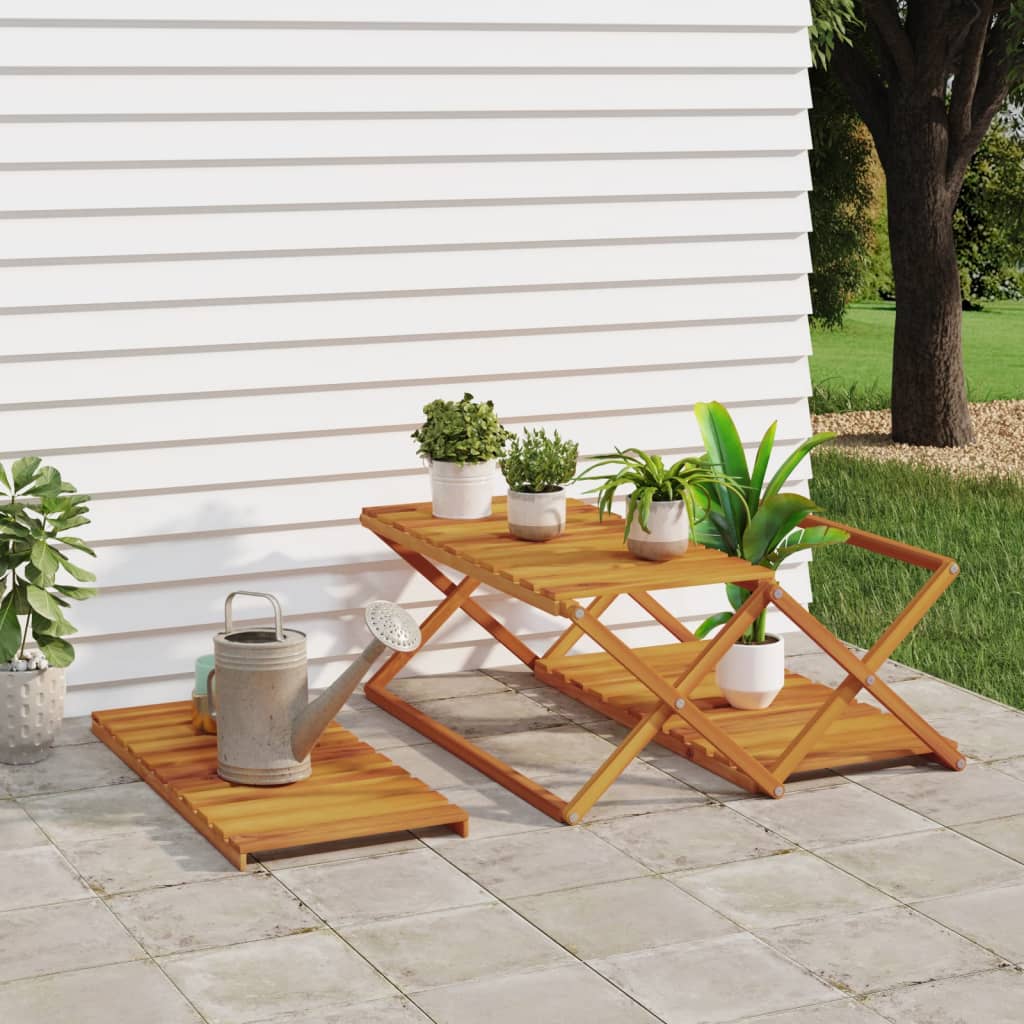 Schappenkast inklapbaar 3-laags 70x31x63 cm acaciahout bruin is nu te koop bij PeponiXL, paradijselijk wonen!