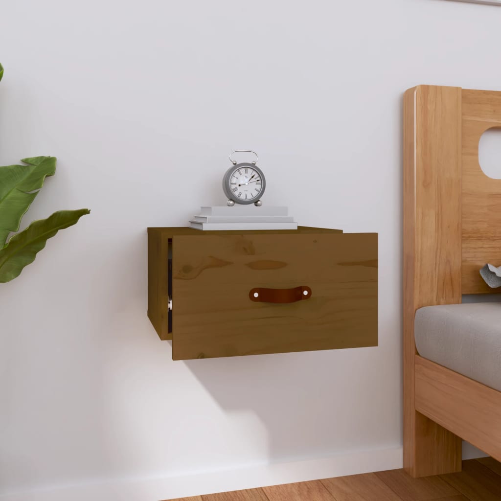 Nachtkastje wandgemonteerd 40x29,5x22 cm honingbruin is nu te koop bij PeponiXL, paradijselijk wonen!