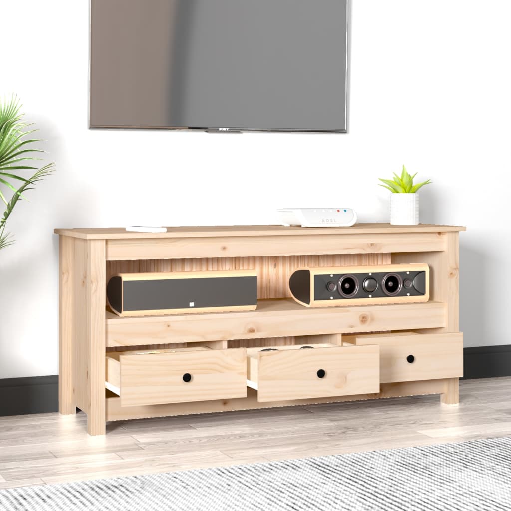 Tv-meubel 114x35x52 cm massief grenenhout is nu te koop bij PeponiXL, paradijselijk wonen!