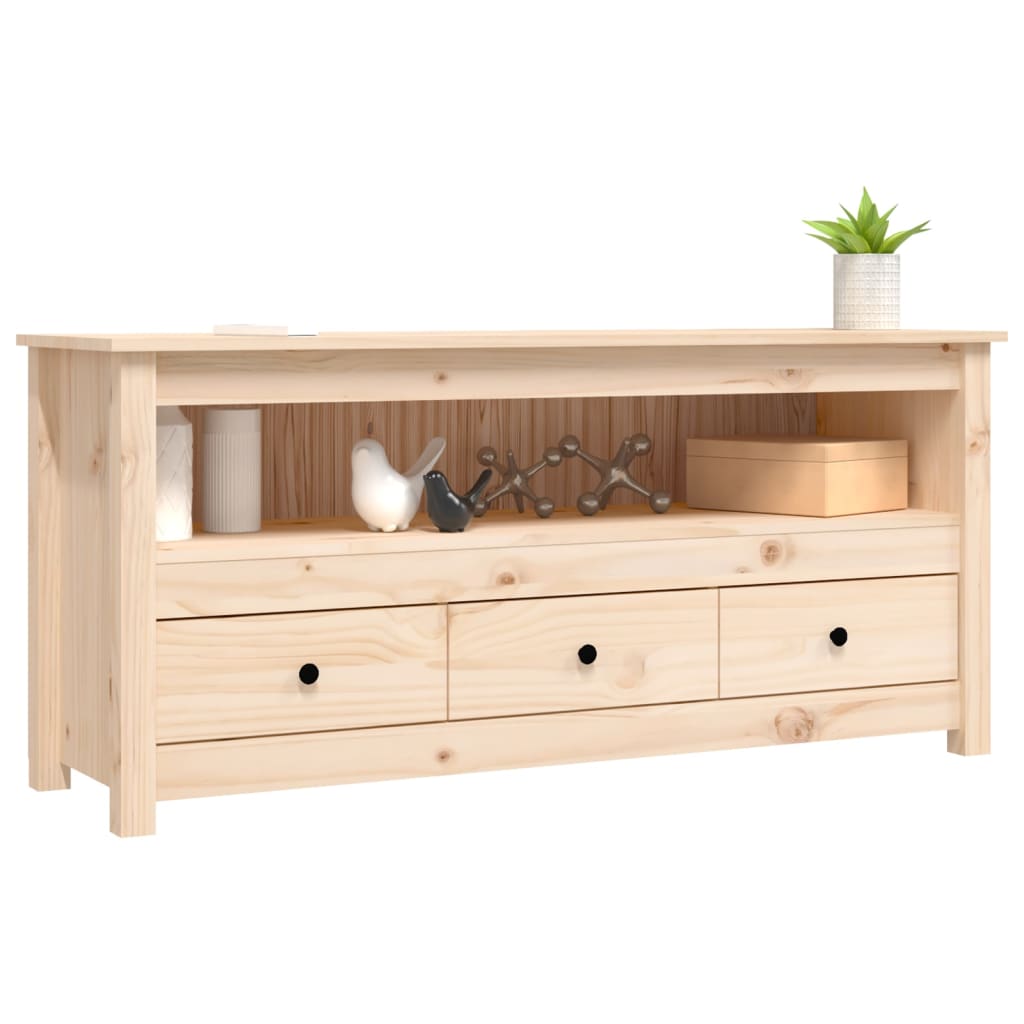 Tv-meubel 114x35x52 cm massief grenenhout is nu te koop bij PeponiXL, paradijselijk wonen!